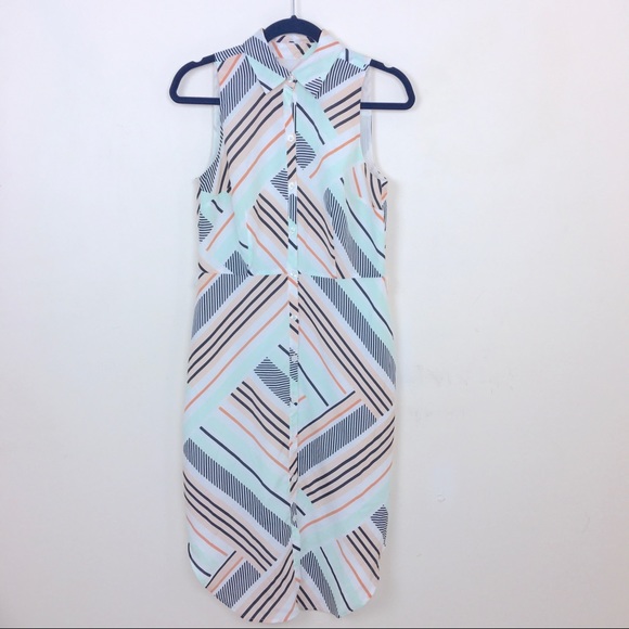 Ann Taylor Dresses & Skirts - Ann Taylor Mixed Stripe Sleeveless Shirtdress